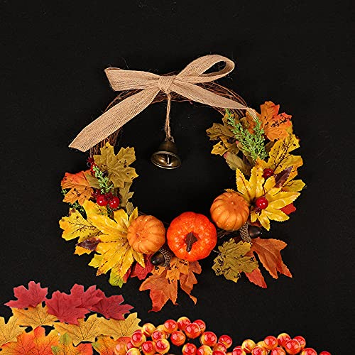 150 Stück Künstliches Kürbissse Set,Deko Herbstdeko Set,mit Deko Kürbisse Tannenzapfen Eicheln Künstlichen Ahornblättern,Herbstdekoration für Herbstpartys Thanksgiving Halloween Dekoration Garten