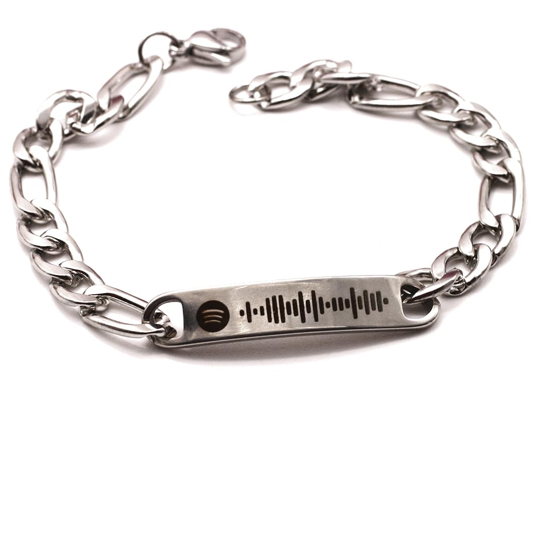 Bracciale Spotify con Codice Musica in Acciaio Inossidabile | Dedica Personalizzata, Codice Scannerizzabile