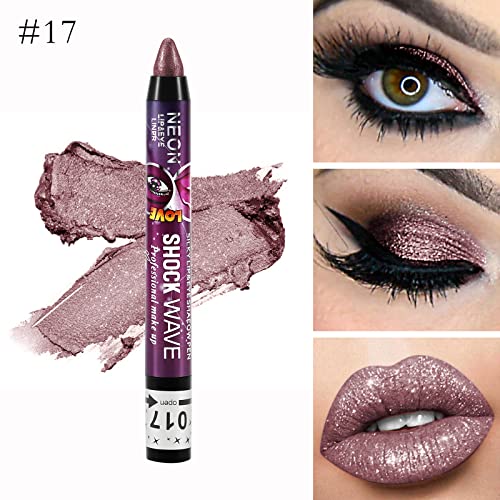 Boobeen 2 In 1 Eyeshadow And Lip Color Crayon, Cream Shimmer Smooth Eyeshadow Pencil, Bright Eyeshadow Primer Base, Smudge Proof Eye Shadow Makeup Stick #TOP2