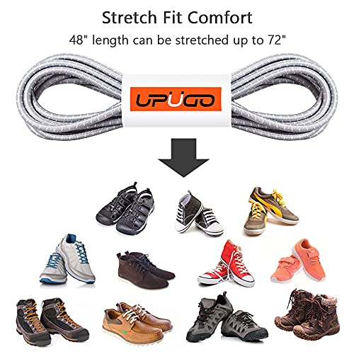Image of UpUGo Elastic Shoe Laces, No Tie Shoe Laces Tieless for Kids, Adults, Elderly, One Size Fit All