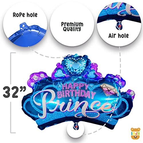 Image of Just Party Kids Happy Birthday Party Decoration Kit, Prince Crown - Pack of 35