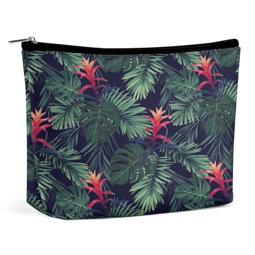 Bolsa feminina de couro PU, estojo de maquiagem, bolsa com zíper, bolsa organizadora de artigos de higiene pessoal, 17,3 x 15 x 5,8 cm, Multi 5, 6.8x5.9x2.3 in