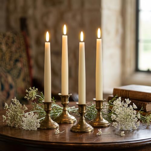 Image of Rechargeable LED Flameless Taper Candles Battery Operated Remote Timer