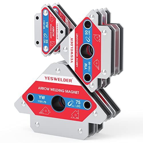 Image of YESWELDER 25 lb and 50 lb and 75 lb Welding Magnet 6 Pc of Welding Magnet | magnetic holding support, workpiece positioning, fit-up, assembly