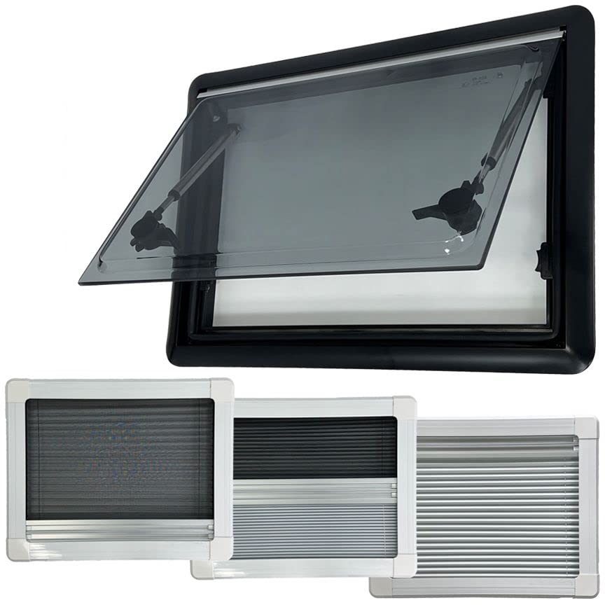 Shield Autocare Top Hinged Square Window with Integrated Black Out Blind & Fly Net Screen W-SH5 (500 x 350)