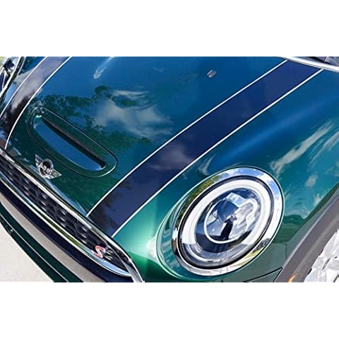 The Pixel Hut gs00146 Black with Silver Border Hood Stripes for MINI Cooper and S Hard Top F56 (2014 - Present) Cover
