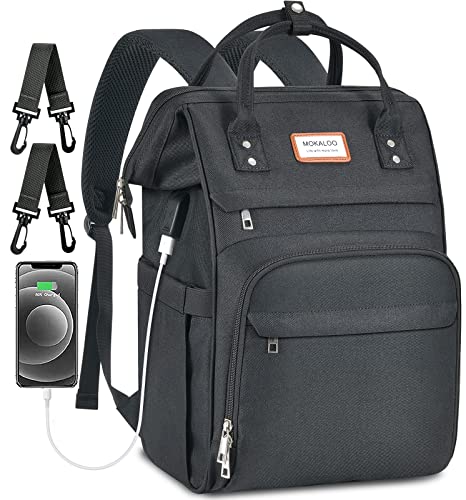 Image of Mokaloo Diaper Bag Backpack, Large Baby Bag, Multi-functional Travel Back Pack, Anti-Water Maternity Nappy Bag Changing Bags (Black)