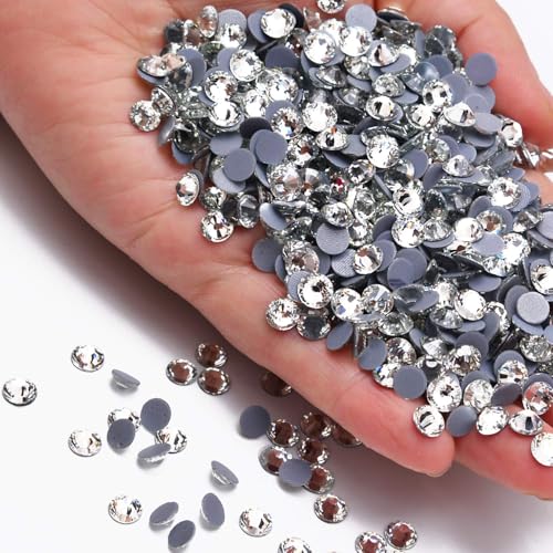 Image of 4500 Pieces Hot Fix Glass Flatback Rhinestones HotFix Round Crystal Gems (Crystal Clear, SS6)