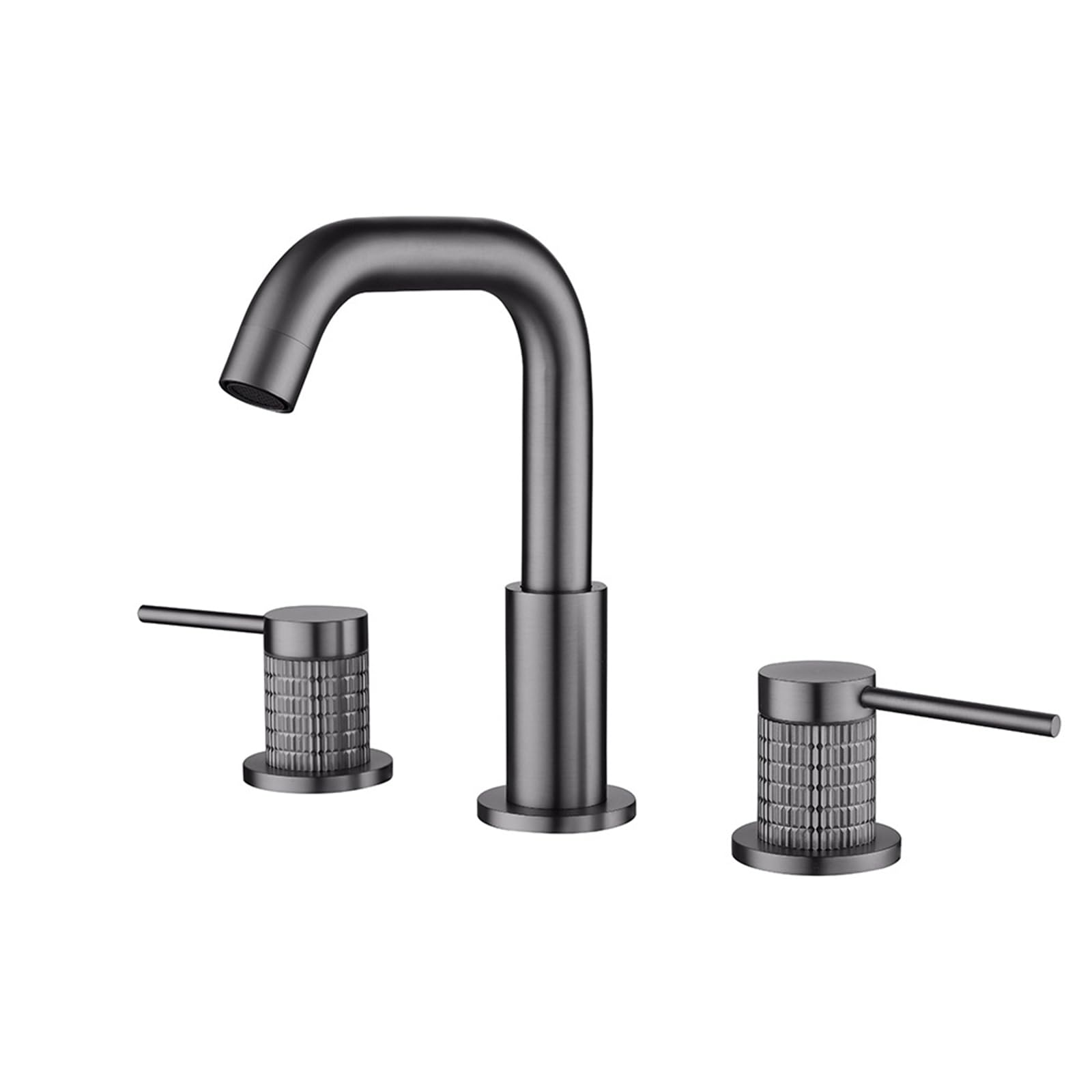 ZYCHSJXA Bathroom Taps Mixer Twin Handle Faucet, 360 Swivel Adjustable Basin Tap Grey Modern