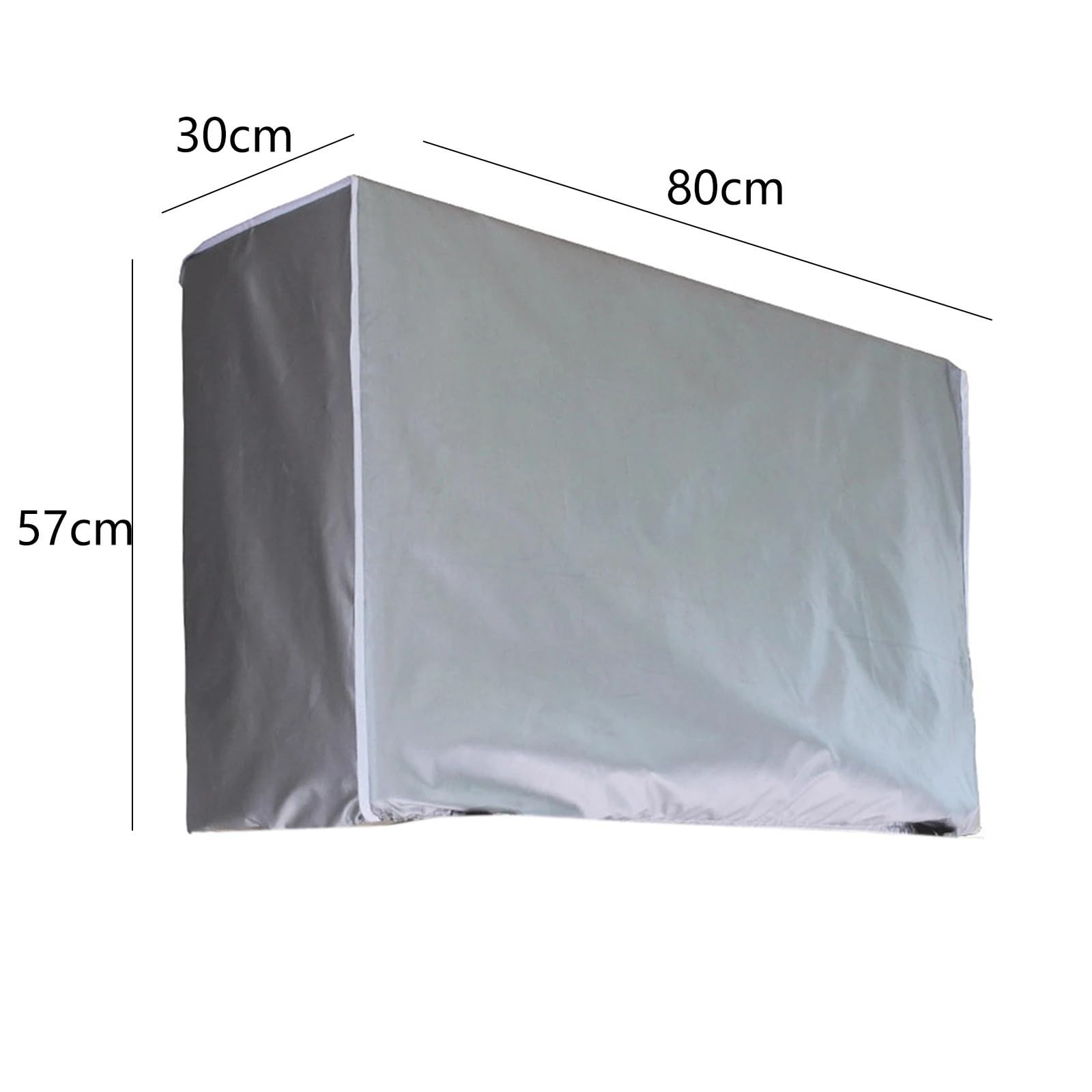 Coperture per condizionatori da esterno, Copertura for condizionatore d'aria in tessuto Oxford bianco argento, dimensioni multiple(80x30x57cm)