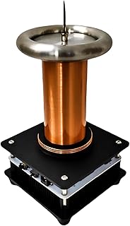 Music Tesla Coil Plasma Loudspeaker, Wireless Transmission Bluetooth Sound System, Ion Windmill Experiment Magical Arc Generator, Physical Science Experimental Model, Black Base,Not Touchable Arc