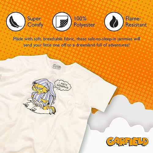 Garfield Big Girls' 2-Piece Loose-fit Recycled Polyester Pajama Set, Soft & Cute for Kids3