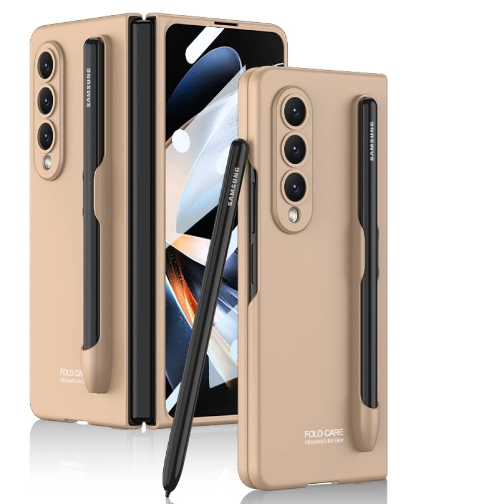 Coque Galaxy Z Fold 4 fine mate anti-rayures or qui intègre le stylet S Pen - 6