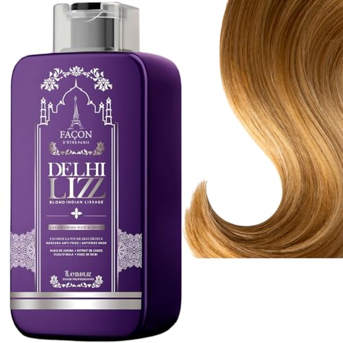 Lissage indien Delhi Lizz Blond répare les cheveux décolorés et méchés 1L