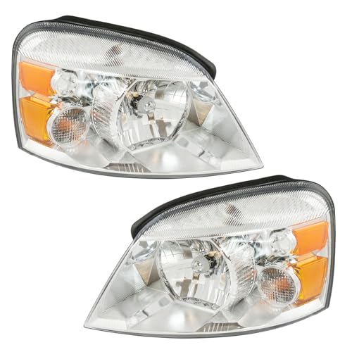 Image of TRQ 2 Piece Headlight Assembly Set Driver & Passenger Side Compatible with 2004-2007 Ford Freestar Mercury Monterey FO2502203 FO2503203