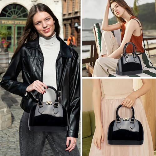 Image of Jelly Crossbody Purse Shoulder Bag, Candy Color Tote Satchel Top-Handle Handbags for Women