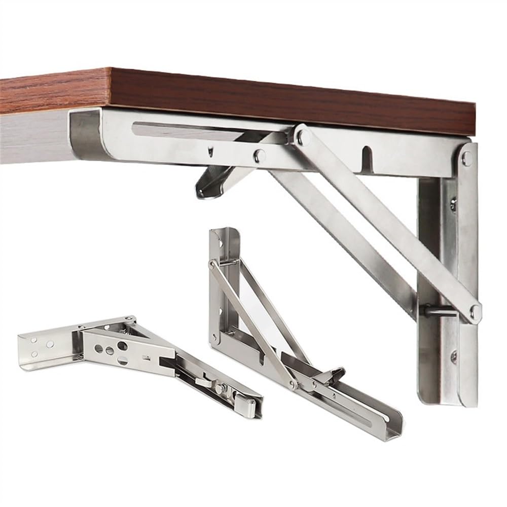 wsparcie regału 2 SZTUK Uchwyty 8-22 cal Dekoracyjny Półka na ścianie Uchwyt 304 Stainless Steel Triangular Support Składany regał ścienny(16inch)