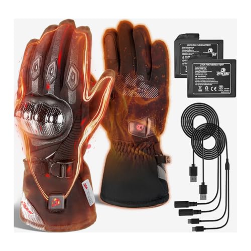 BORLENI Gants Chauffants Moto Hiver Homme – 7,4V...