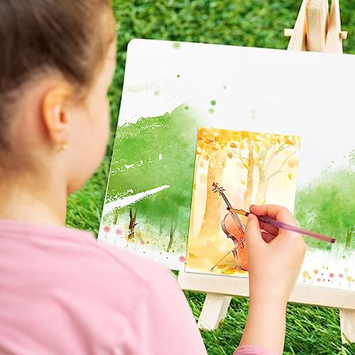 Image of 120 Sheets Watercolor Paper Bulk, 140 lb /300 GSM White Cold Press Paper Water Color Paper for Kids Child Students Adults Artists Drawing Gift Cards(4 x 6 Inch)
