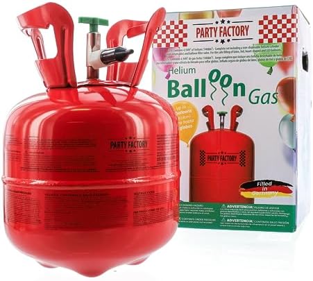 Party Factory helium tank for 20 balloons, helium cylinder 5 cu. ft. gas, ideal for birthday party, wedding