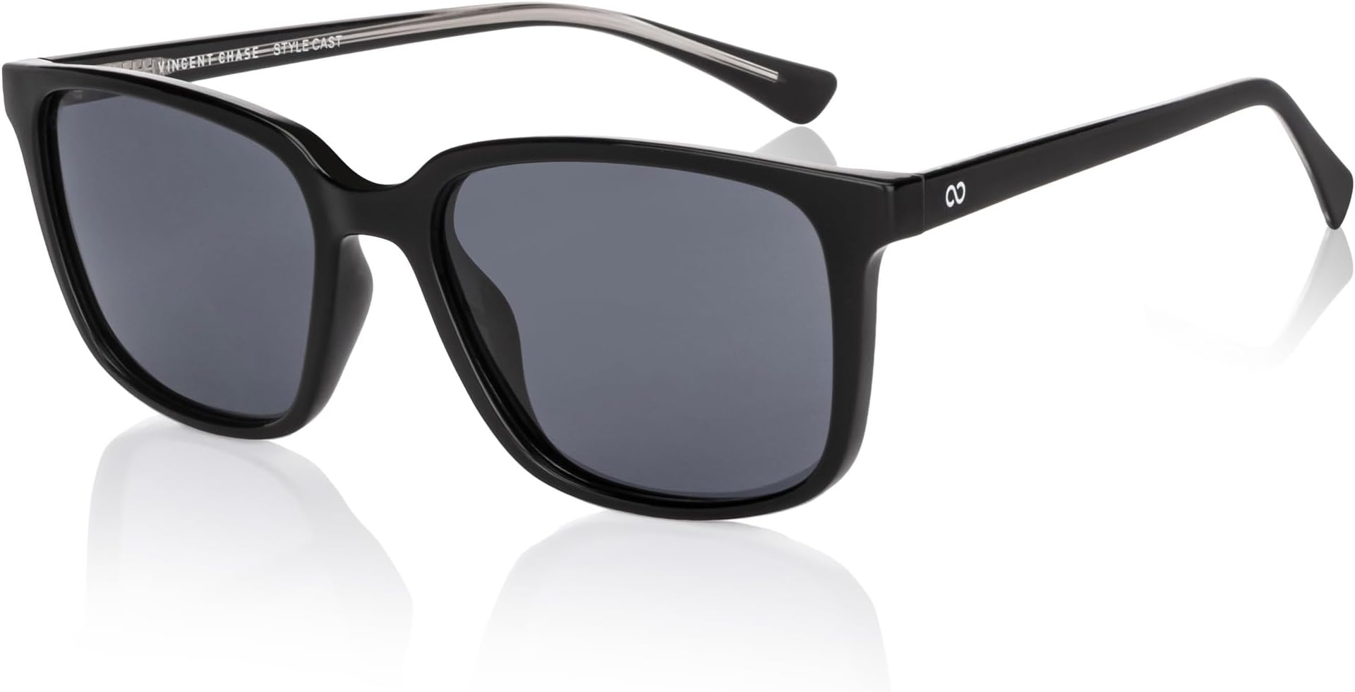 By Lenskart | Polarized & UV Protected Sunglasses | Black Grey Full Rim Wayfarer | For Men & Women | Large | VC S11740