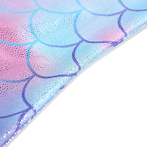 Leotards for Girls Gymnastics Toddler Dance Biketards Mermaid Unicorn Athletic Dance Wear Shiny Rainbow Blue Hotpink