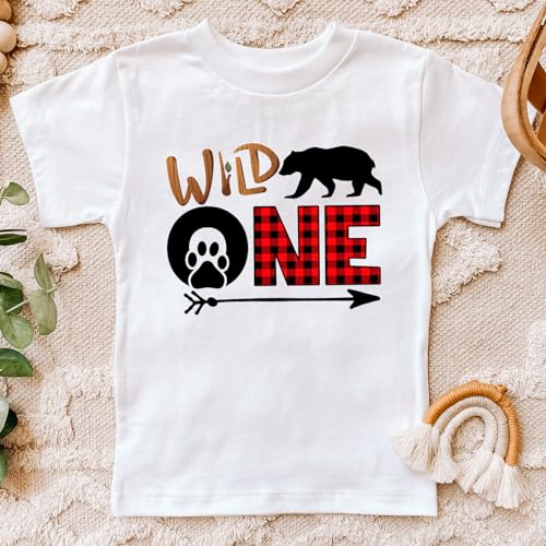 Wild One Lumberjack Birthday shirt I'm one First Birthday Shirt Buffalo Plaid Camping Baby shirt Custom Baby Boy Kids Gift3