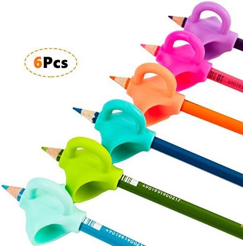 COTENIOGYouly Pencil Grips Innovative Ergonomic Pen Writing Aid Grip Trainer Posture Correction Finger Grip for Kids Preschoolers Special Needs 6 Pack