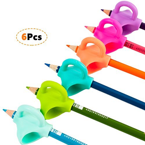 COTENIOGYouly Pencil Grips Innovative Ergonomic Pen Writing Aid Grip Trainer Posture Correction Finger Grip for Kids Preschoolers Special Needs 6 Pack