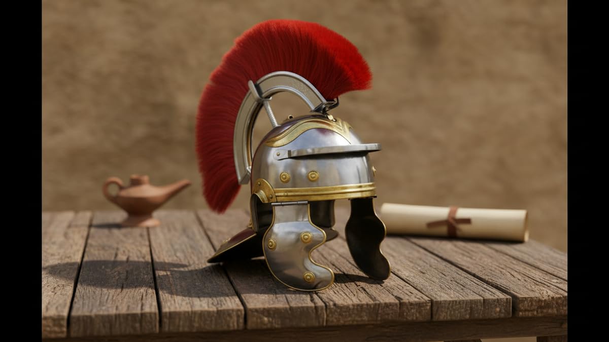 Thor Instruments.Co Elmo da centurione dell'Impero romano, in acciaio cromato, 18 g