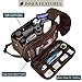 PAVILIA Toiletry Bag for Men, Travel Essentials Shaving Dopp Kit, Mens Travel Bag Toiletries Organizer Case for Grooming, PU Leather Water Resistant Cosmetic Bag Pouch (Dark Brown)