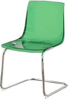 Silla de comedor moderna de acrílico transparente, elegante taburete transparente con marco de metal, diseño minimalista para comedor, sala de estar, oficina (verde)