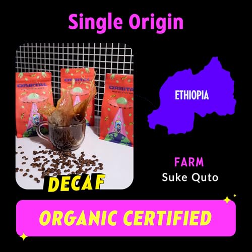 Orbital Peachy Galaxy Café en Grano Descafeinado USDA Orgánico 12oz miniatura 4