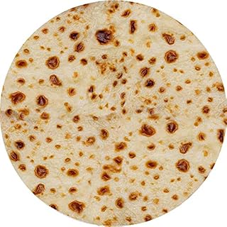 Abaysto Round Blanket,Burritos Tortilla Blanket for Adult and Kids, Giant Funny Realistic Food Throw Blanket, Novelty Soft Flannel Blanket