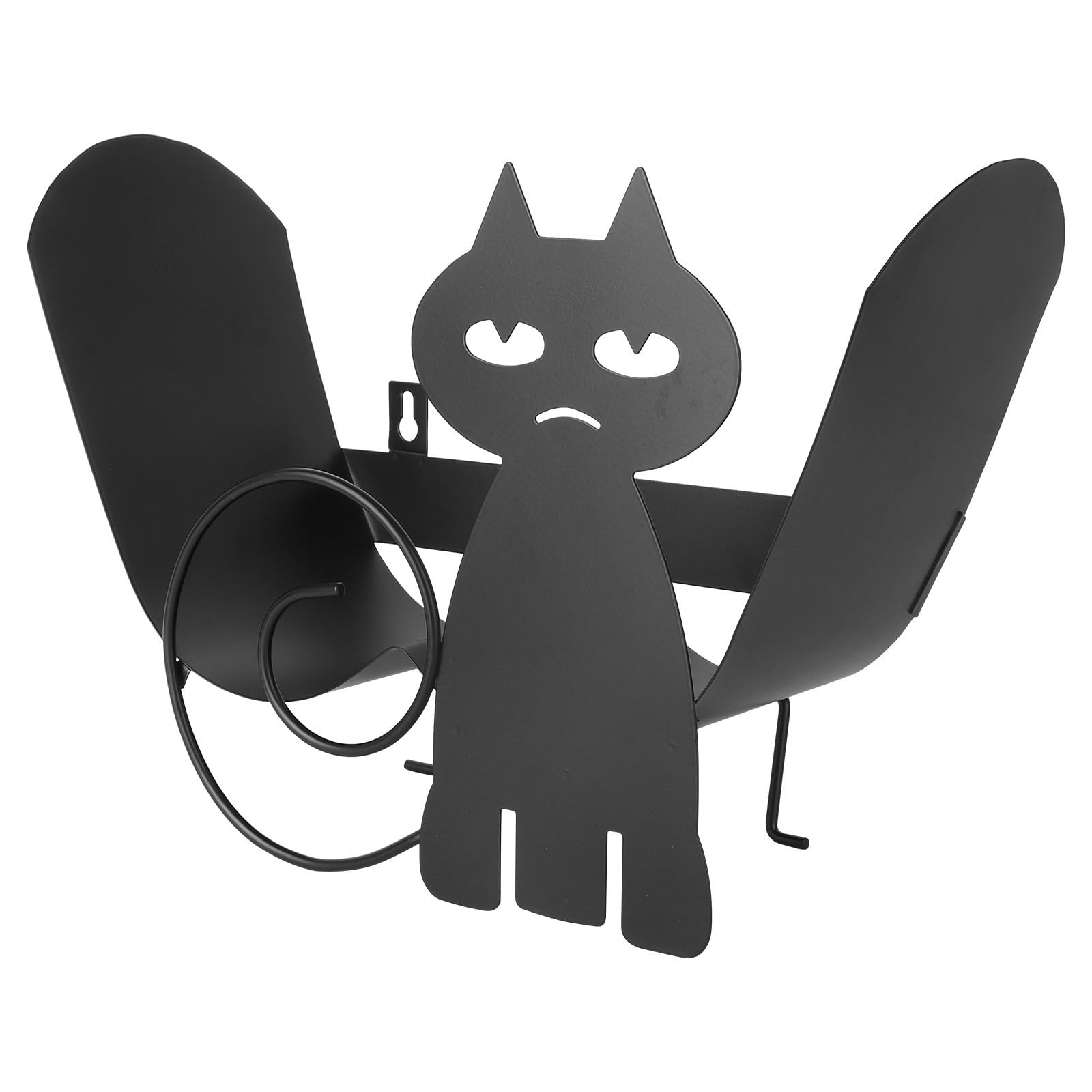 Portarrollos de Papel en Figura de Gato de Hierro Negro para Hogar