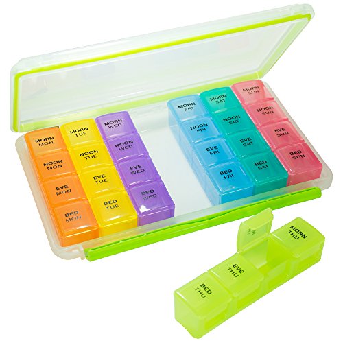 GMS 7-Day 4-Times-a-Day Pill Organizer for Vitamins, Pills, and Supplements - BPA-Free