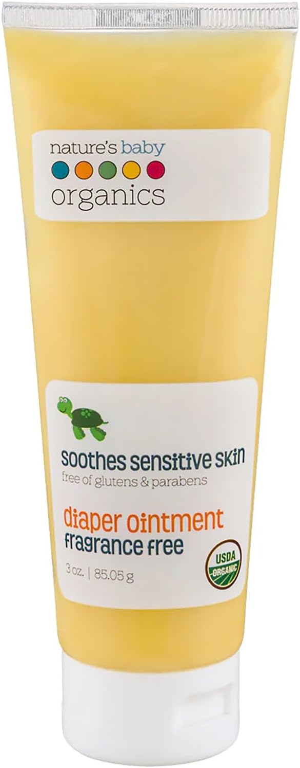 Organics Diaper Cream by Nature's Baby, USDA Certified Diaper Rash Cream with Calendula for Sensitive Skin | Free from Zinc, Petroleum and Artificial Fragrance