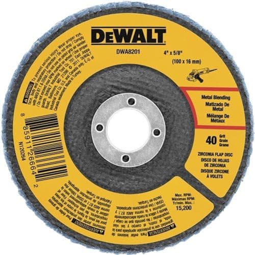 DEWALT DWA8201 40 Grit Zirconia T29 Flap Disc, 4-Inch X 5/8-Inch