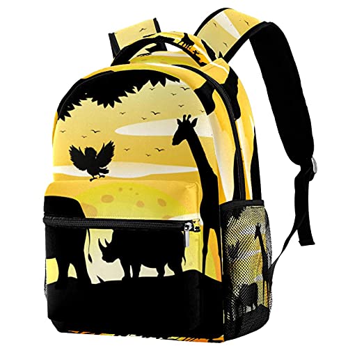 Sac à dos voyage Silueta scène safari aube avec porte-bouteille