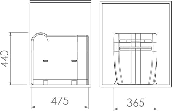 Elletipi PTA 4045C Pull-Out Differentiated Waste Bin for Base Unit