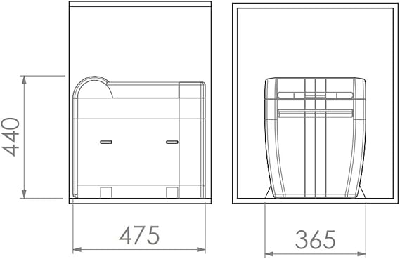 Elletipi PTA 4045C Pull-Out Differentiated Waste Bin for Base Unit