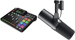 RØDE RØDECaster Pro II All-in-One Production Solution for Podcasting, Streaming, Music Production and Content Creation, Black & Shure SM7B Vocal Dynamic Microphone - Black