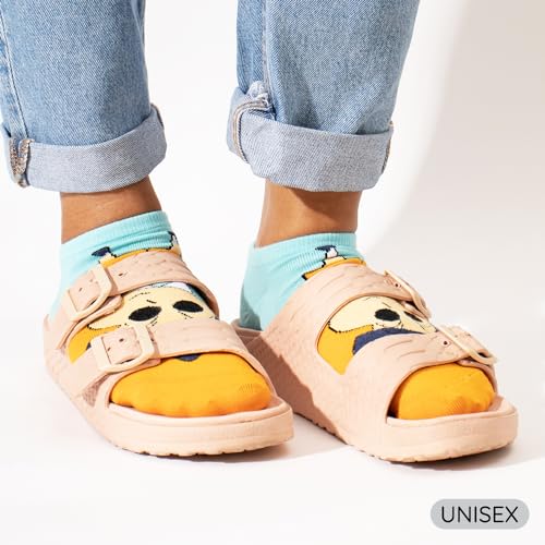Image of THELA GAADI Shinchan Socks - Pure Cotton Printed Funky Socks for Men & Women | Low Cut Ankle Length Socks | Odour Free & Beathable, Free Size | Pack of 4