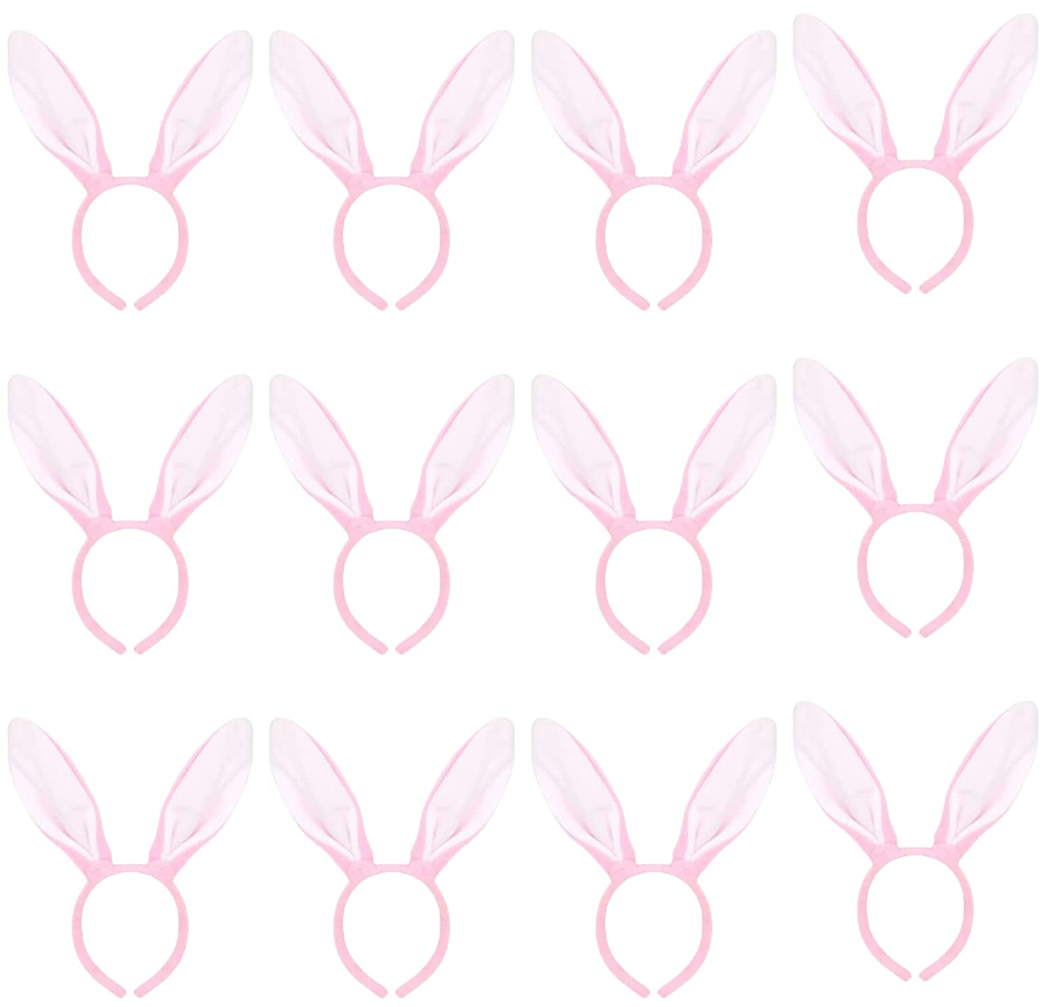 I LOVE FANCY DRESS Easter Bunny Ears - Pack of 1 - Soft Pastel Pink Rabbit Ears on Headband – Kids and Adults Colourful Funny Accessory for Easter Egg Hunts Themed Parties and Celebrations — image 1