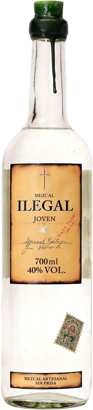 Ilegal Joven Mezcal, Unaged and Double-Distilled Spirit Made With 100% Espadin Agave, 40% ABV, 70cl / 700ml