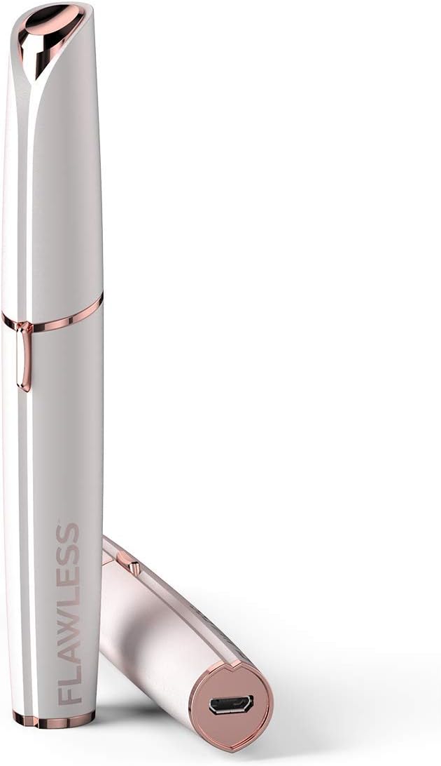Brows Eyebrow Razor Electric Facial Hair Remover Pain Free and Rechargeable White