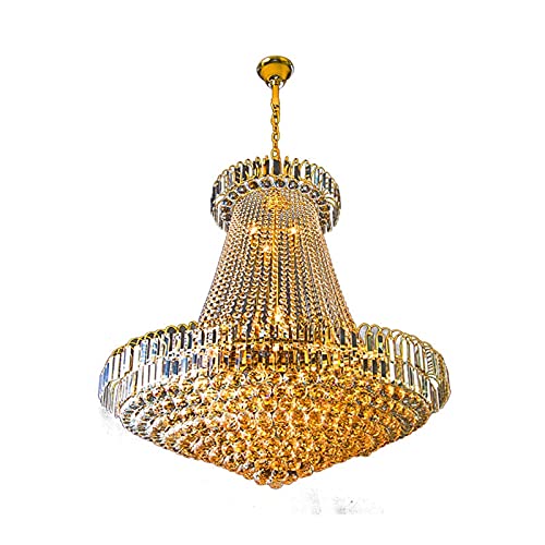 Lustre en cristal K9 haut de gamme style Empire finition dorée
