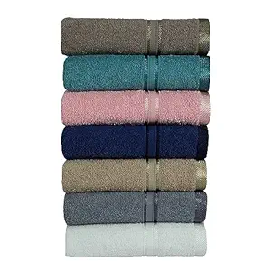 Rangoli Super Comfy 100% Cotton Hand Towels, 450 GSM, Pack of 7 | Ultra Soft, Highly Absorbent Daily Use Hand Towel Set for Men/Women, Towel for Hand, Gym, Travel, 40 X 60 Cm - Multicolor