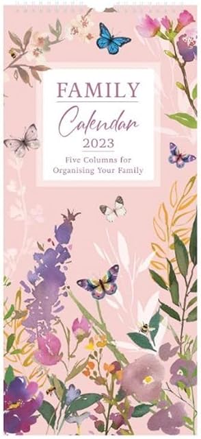 PaulStore 2022 Family Organiser 5 Columns Calendar Planner Month to View Long Wall Calendar (Botanical)