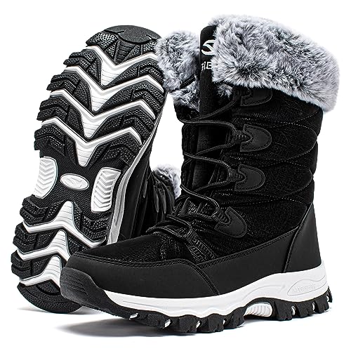 HOBIBEAR Women's Waterproof Winter Snow Boots Lightweight Warm Faux Fur Lined Mid-Calf Booties2